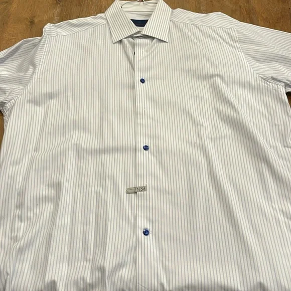 david donohue dress shirts David Donahue Neat Diamond Dress Shirt TBSP11202 Wht/Choco 102 / 18 / 34x35